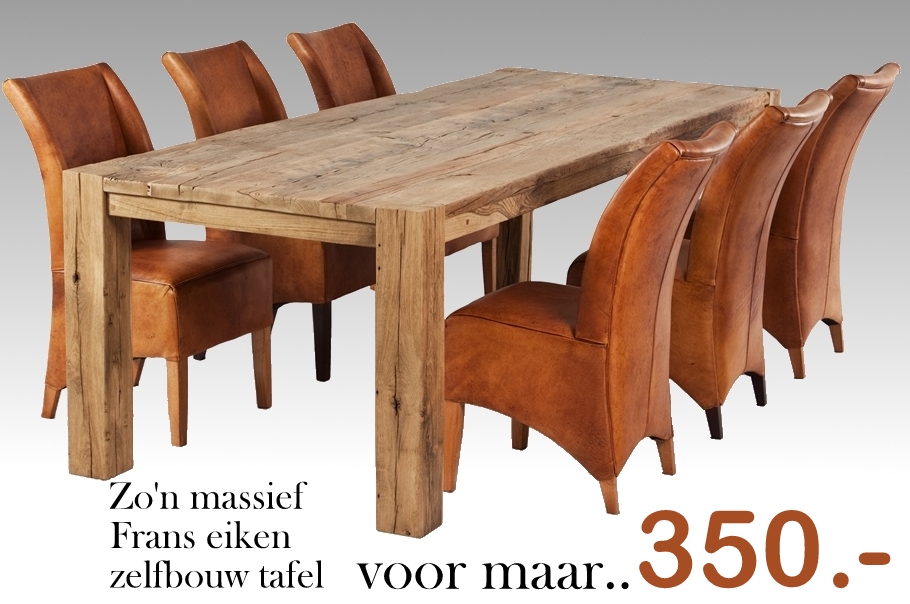 Eiken houten tafels Groningen. Zelf een houten tafel bouwen.